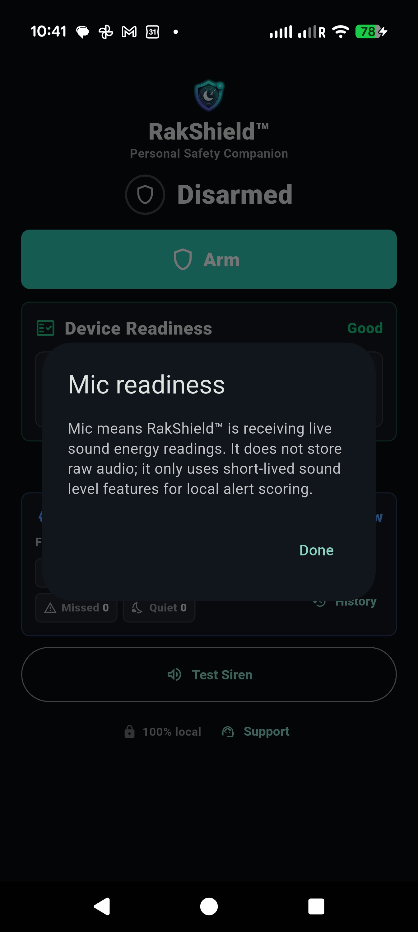 Microphone and sensor screen